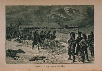 Napoleons Armee überquert die Alpen, Illustration aus Little Arthurs Geschichte Frankreichs: Von den frühesten Zeiten bis zum Fall des Zweiten Kaiserreichs, veröffentlicht 1899